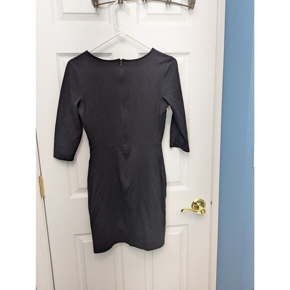 Lulus Dress Size S Mini Bodycon Black LBD Tight Sexy Going Out Club V Neck - Picture 7 of 9